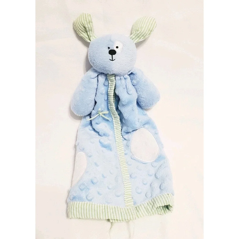 Mud Pie Lovey Blue Dog Patch Eye Striped Ears‎ Has Wear Replacement